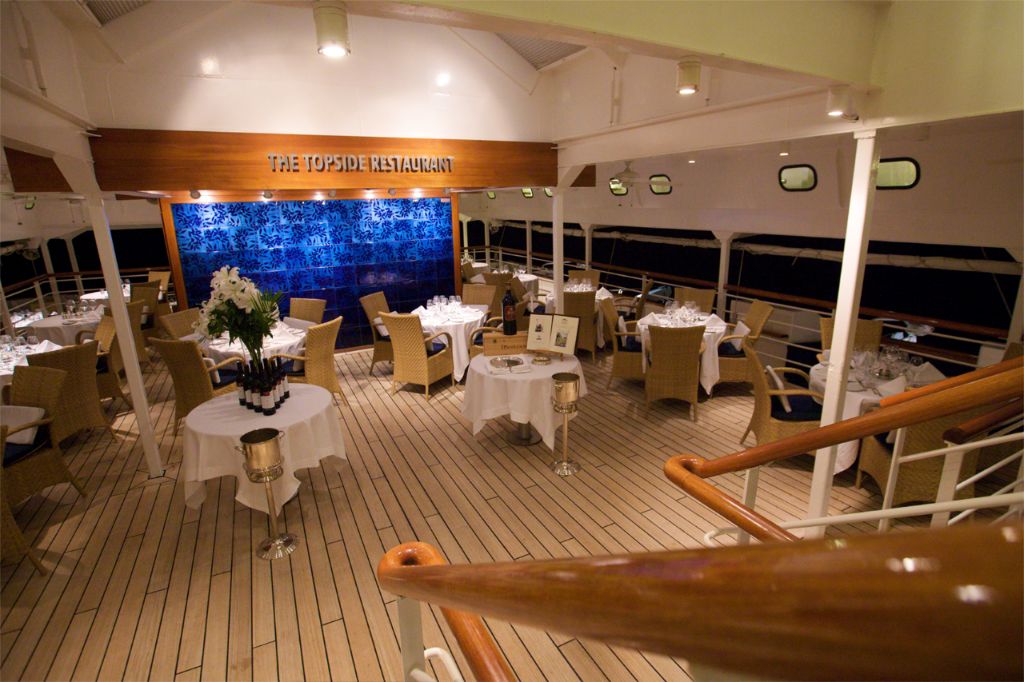 The Topside Restaurant SeaDream I, Xclusive Barbados, Luxe Yacht Cruise Barbados, Cruises, Jacht, Caraïbisch, Caribbean Cruise, SeaDream Yacht Cruise