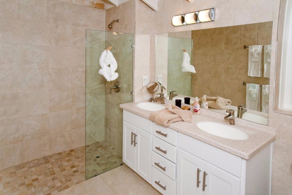 Luxe badkamer, luxe vakantiehuis, huren, Barbados, westkust, 6 personen