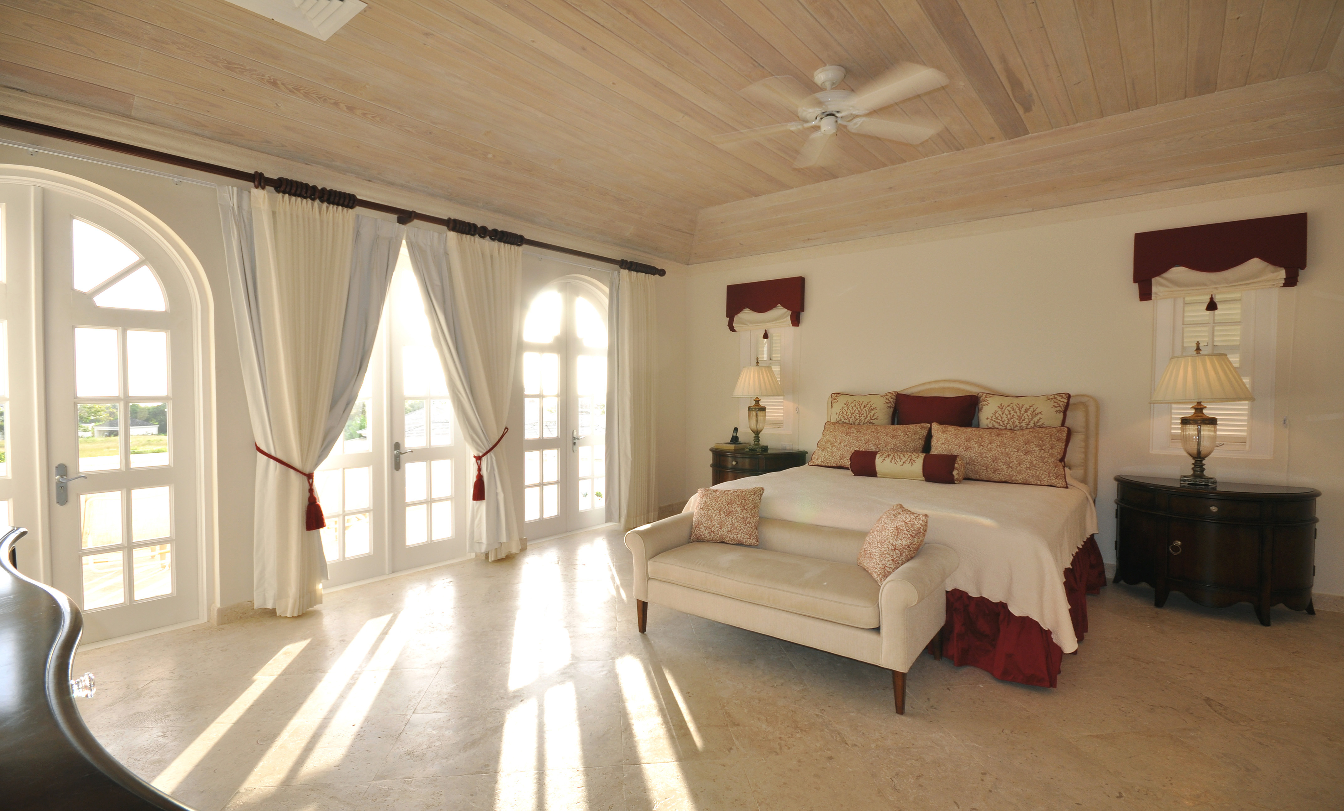 Slaapkamer met tweepersoonsbed, golfvilla, 8 personen, Royal Westmoreland, Barbados