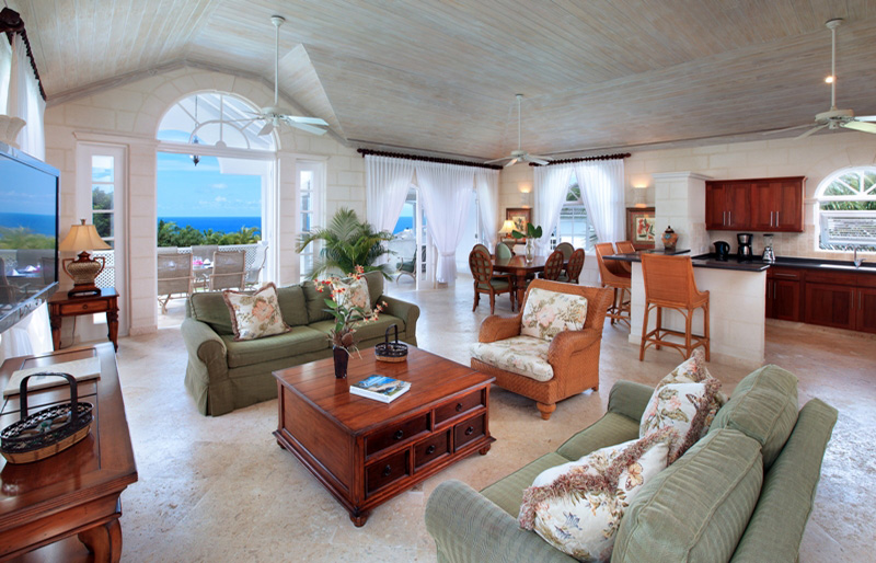 Binnen ruimte met open keuken, 6 personen, golfvilla, Saint James, Barbados