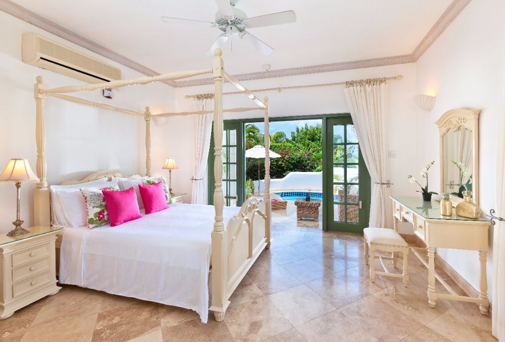 Slaapkamer met directe toegang tot het zwembad, 8 personen, vakantievilla resort, Barbados, 4 personen, 6 personen