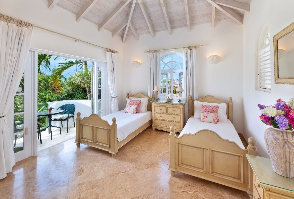 Slaapkamer met twee eenpersoonsbedden, 8 personen, resort vakantiehuis, Barbados, 4 personen, 6 personen